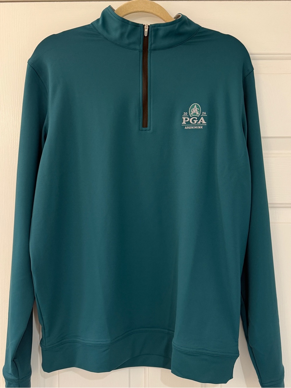 Peter Millar PGA Championship Perth 1/4 Zip Pullover Medium Midnight Green